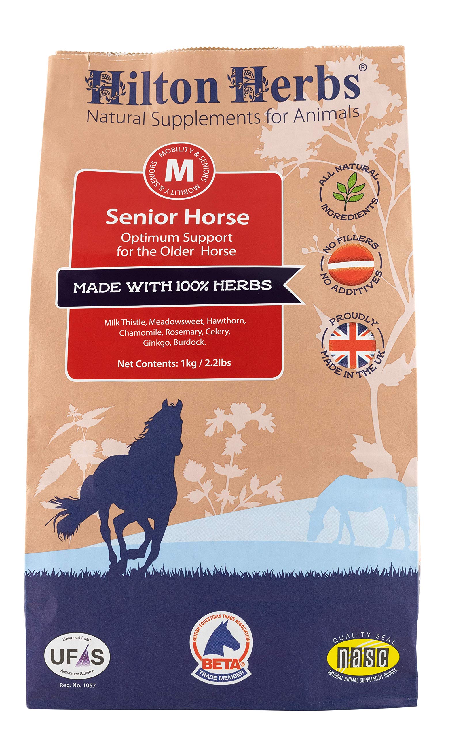 Hilton Herbs Caballo Mayor, botella primer plano, apoya el sistema circulatorio