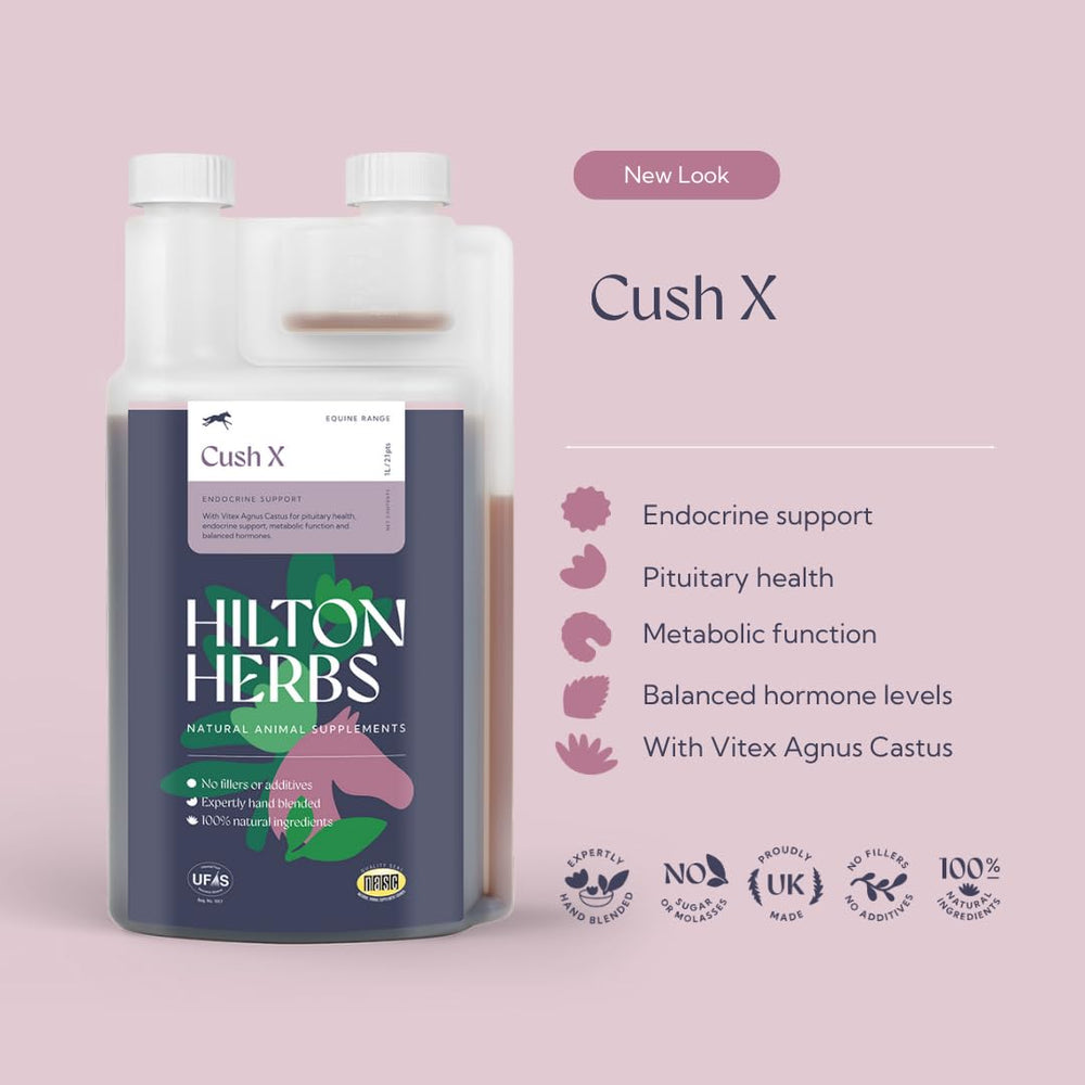 Hilton Herbs Cushx, envase en estante para fácil acceso.