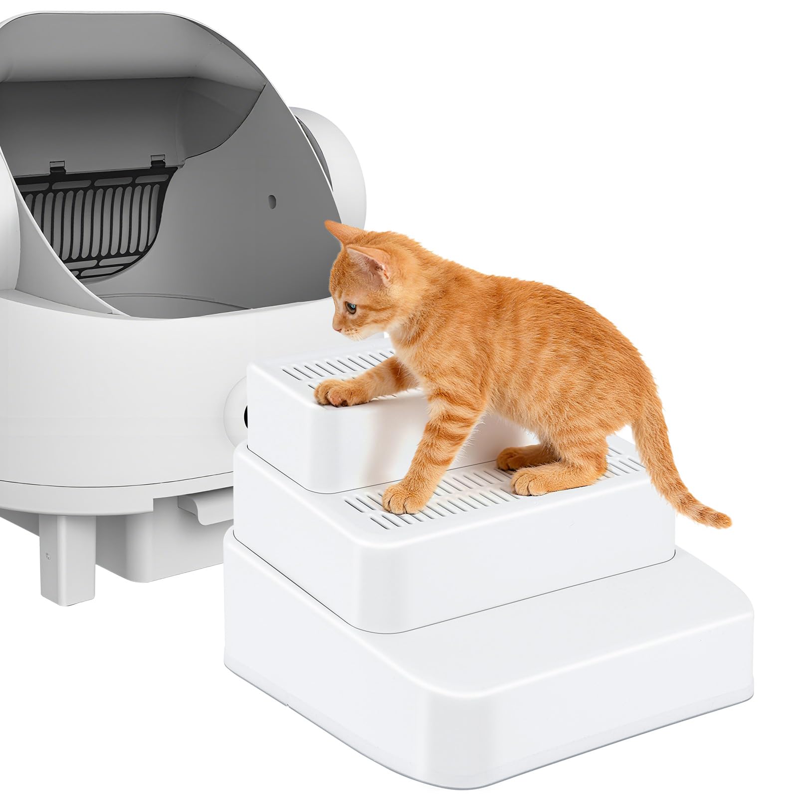 Rampa ajustable Himake para caja de arena, acceso cómodo para gatos