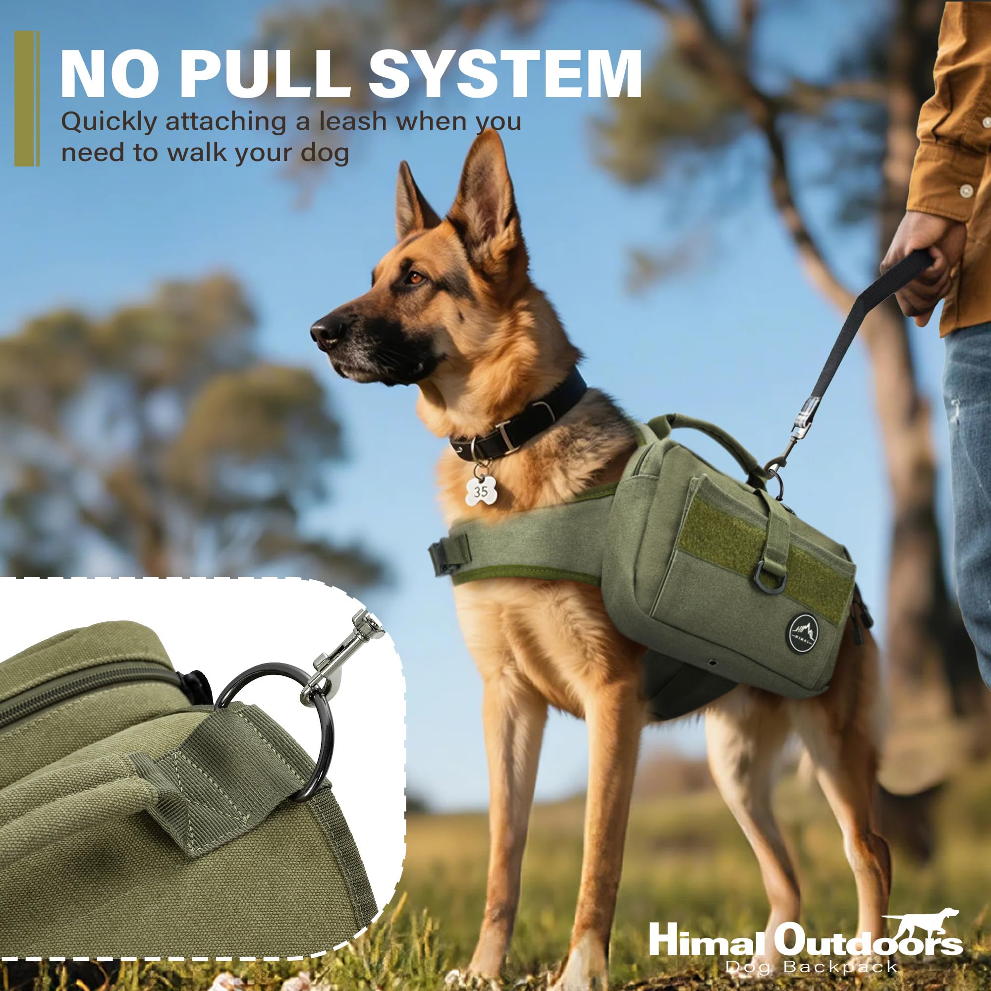 Himal Outdoors Especificaciones para perros grandes: cuello y pecho ajustables.