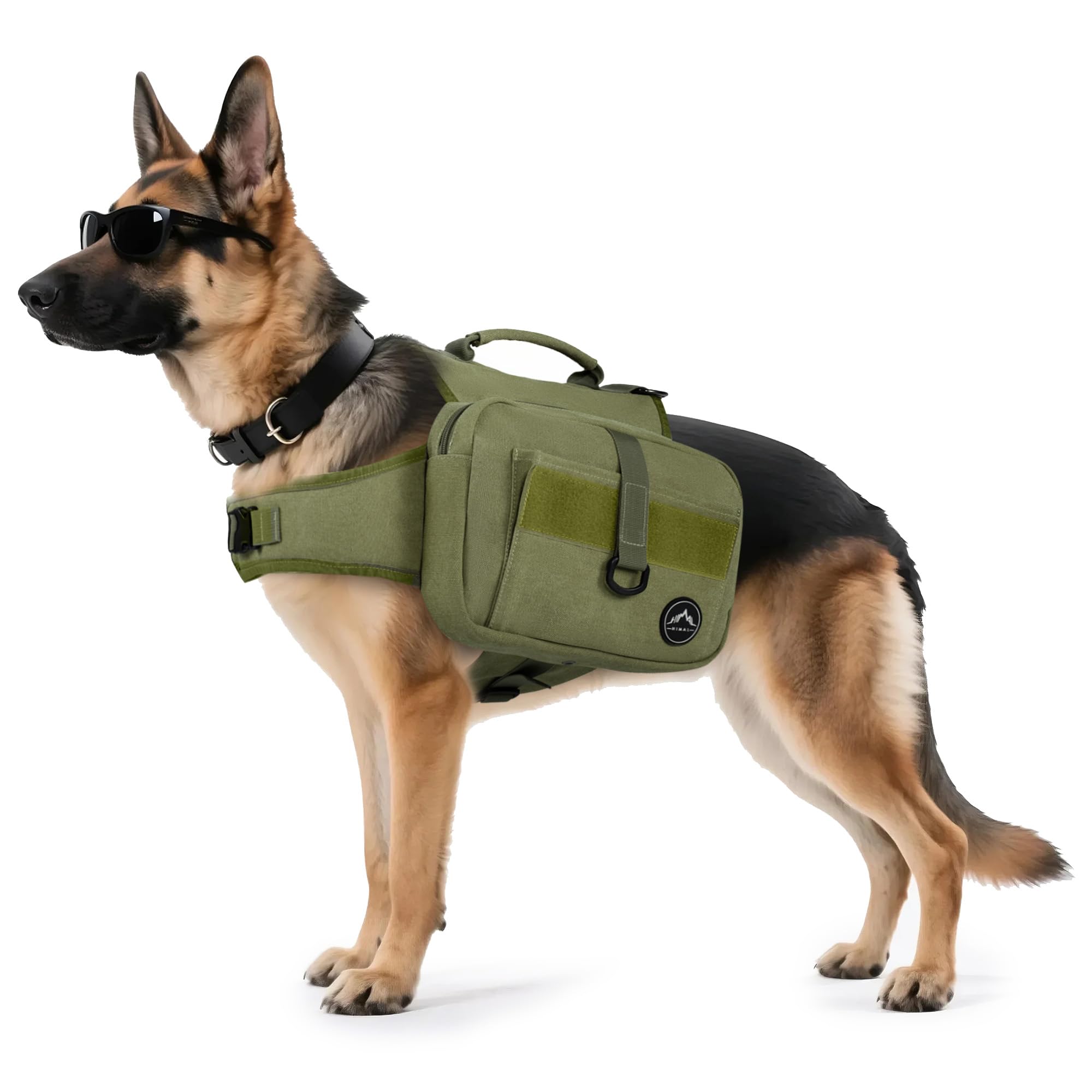 Himal Outdoors Mochila para perro grande con bolsillos laterales para agua y comida.