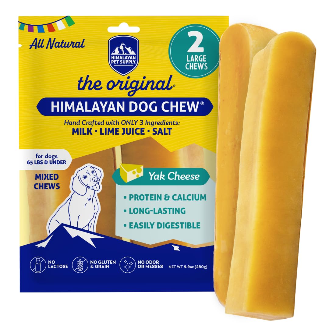 Barra de queso yak original de Himalayan Dog Chew para masticación prolongada.