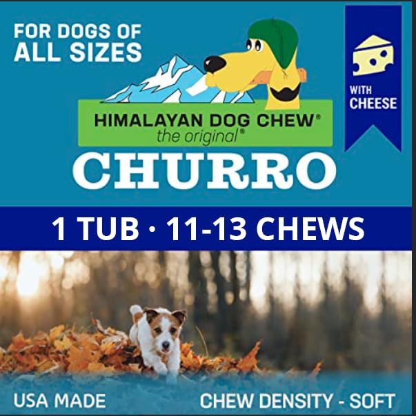 Himalayan Dog Chew Churro sabor queso con calabaza, aroma suave y disfrute.
