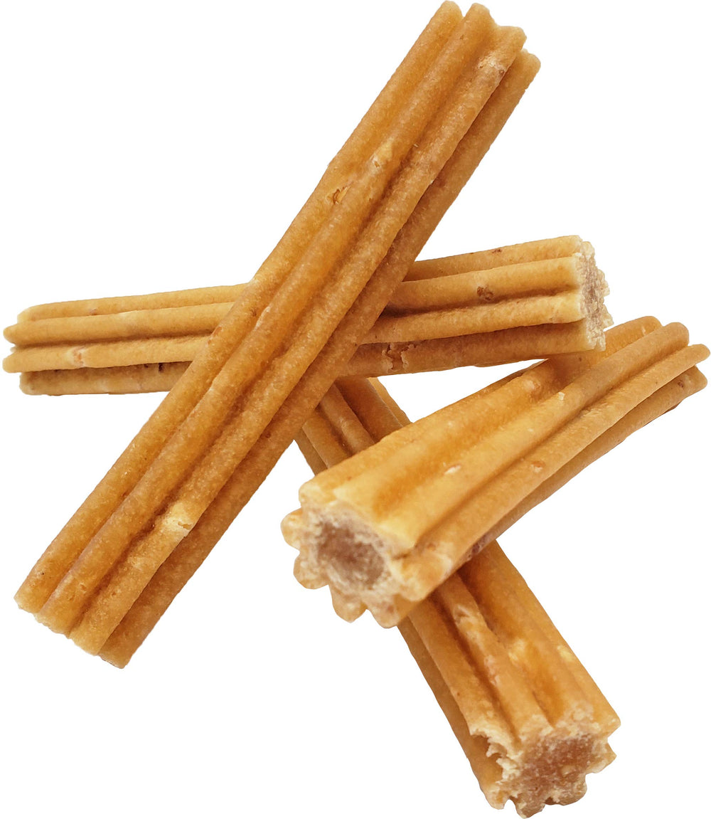Himalayan Dog Chew Churro Yak Cheese close-up de la textura y palatabilidad.