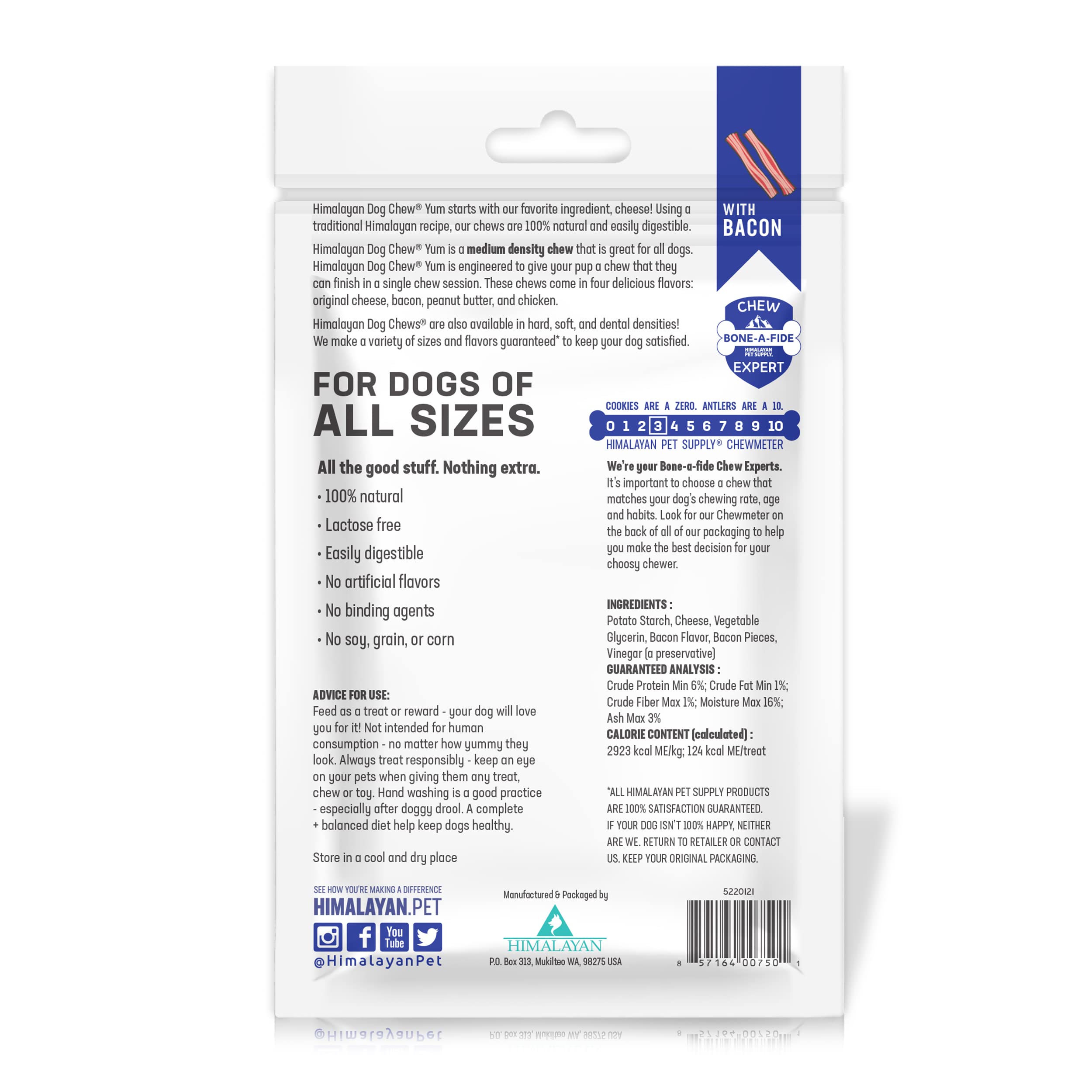 Himalayan Dog Chew densidad media: tamaño medio para perros de todos los tamaños.