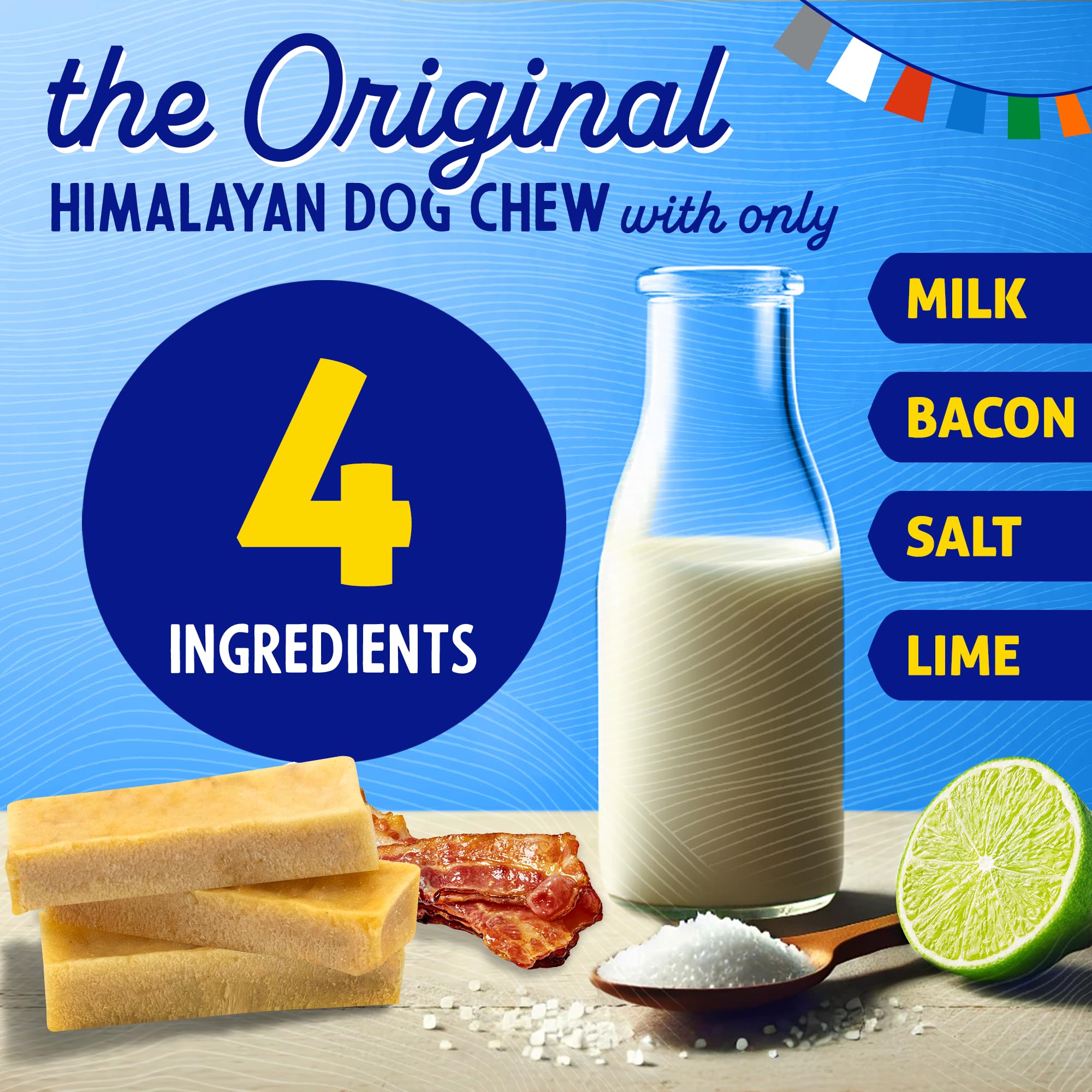 Himalayan Dog Chew de larga duración para masticadores activos.