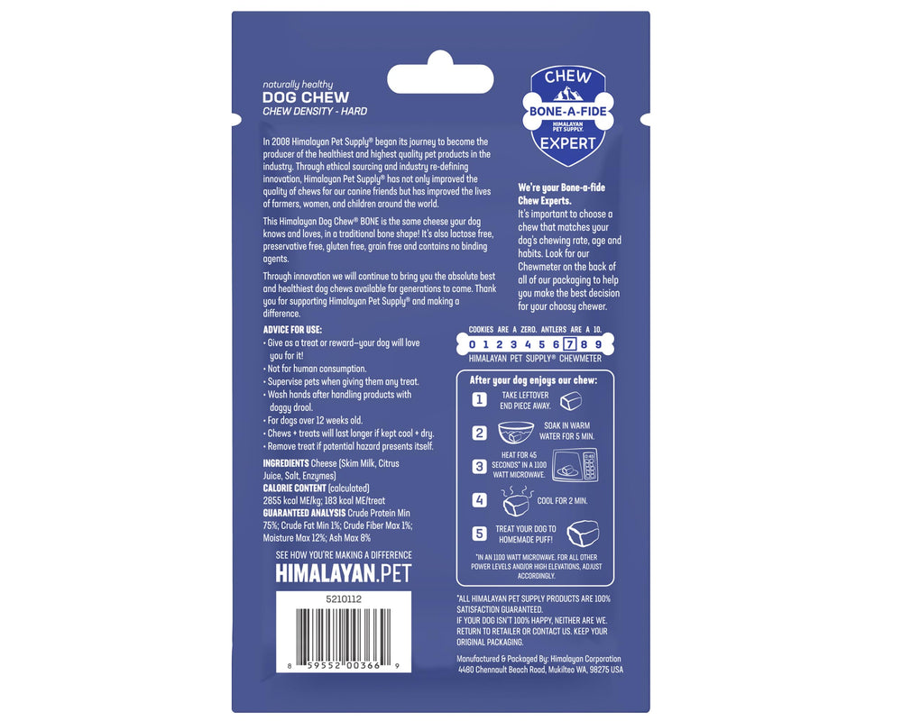 Himalayan Dog Chew: hueso en forma estable facilita el acceso.