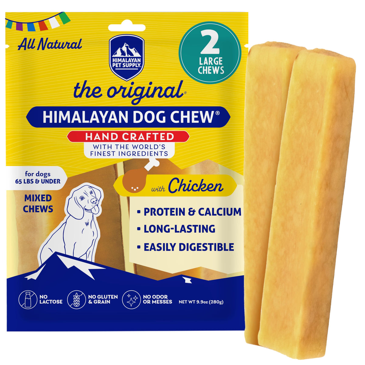 Himalayan Dog Chew: pieza yak-queso para masticación duradera de perros activos