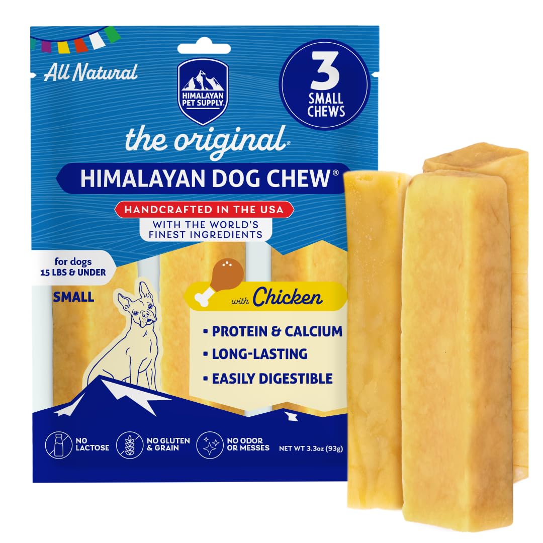 Himalayan Dog Chew queso yak original, snack duradero para perros pequeños.