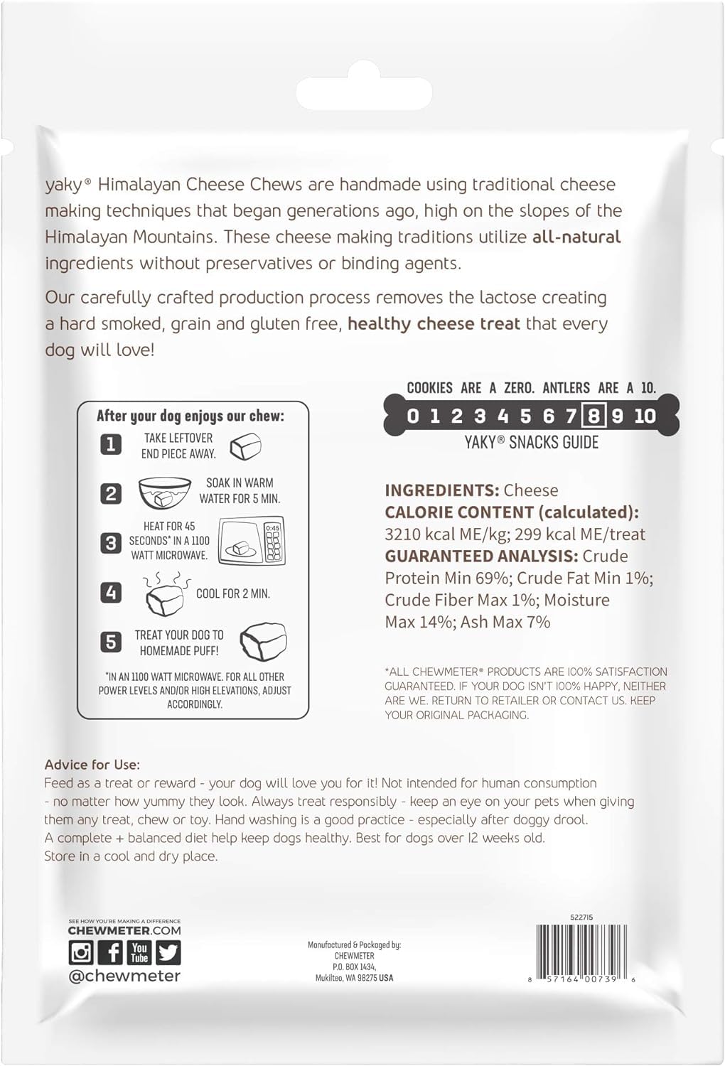 Himalayan Dog Chew sin-conservantes: producto natural sin aditivos ni conservantes.