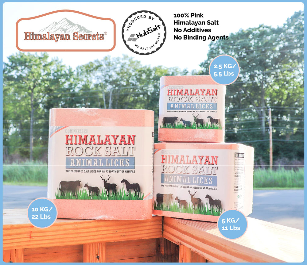Himalayan Secrets bloque sal rosa, diseño comprimido, resistente a exteriores.