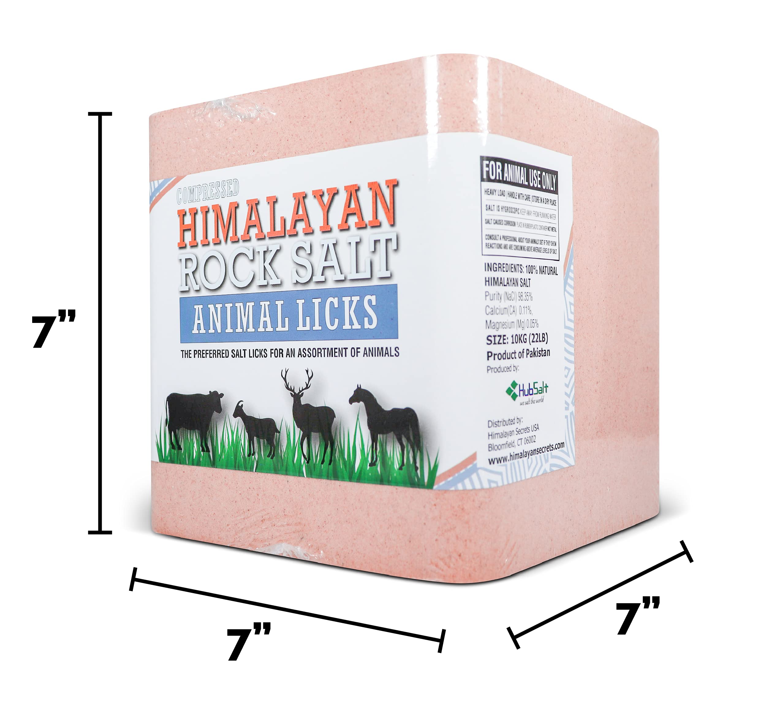 Himalayan Secrets bloque mineral para ganado, textura firme y segura para lamer.