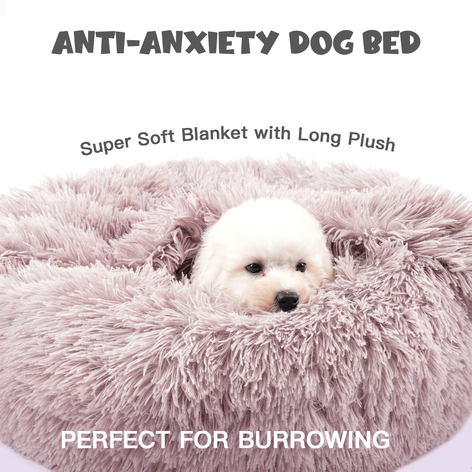 Cama Himax donut para calma y sueño tranquilo, diseño envolvente.
