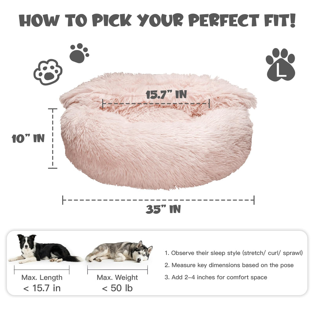 Cama Himax donut con funda lavable, limpieza rápida