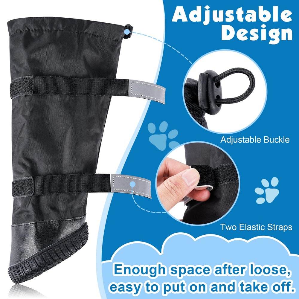 Botas Hipaw con ajuste de correas y reflectantes para mayor seguridad.