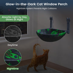 HiPetpy colchon-ventana-gato-dos-tejidos: confort estacional con tela luminosa y malla transpirable.