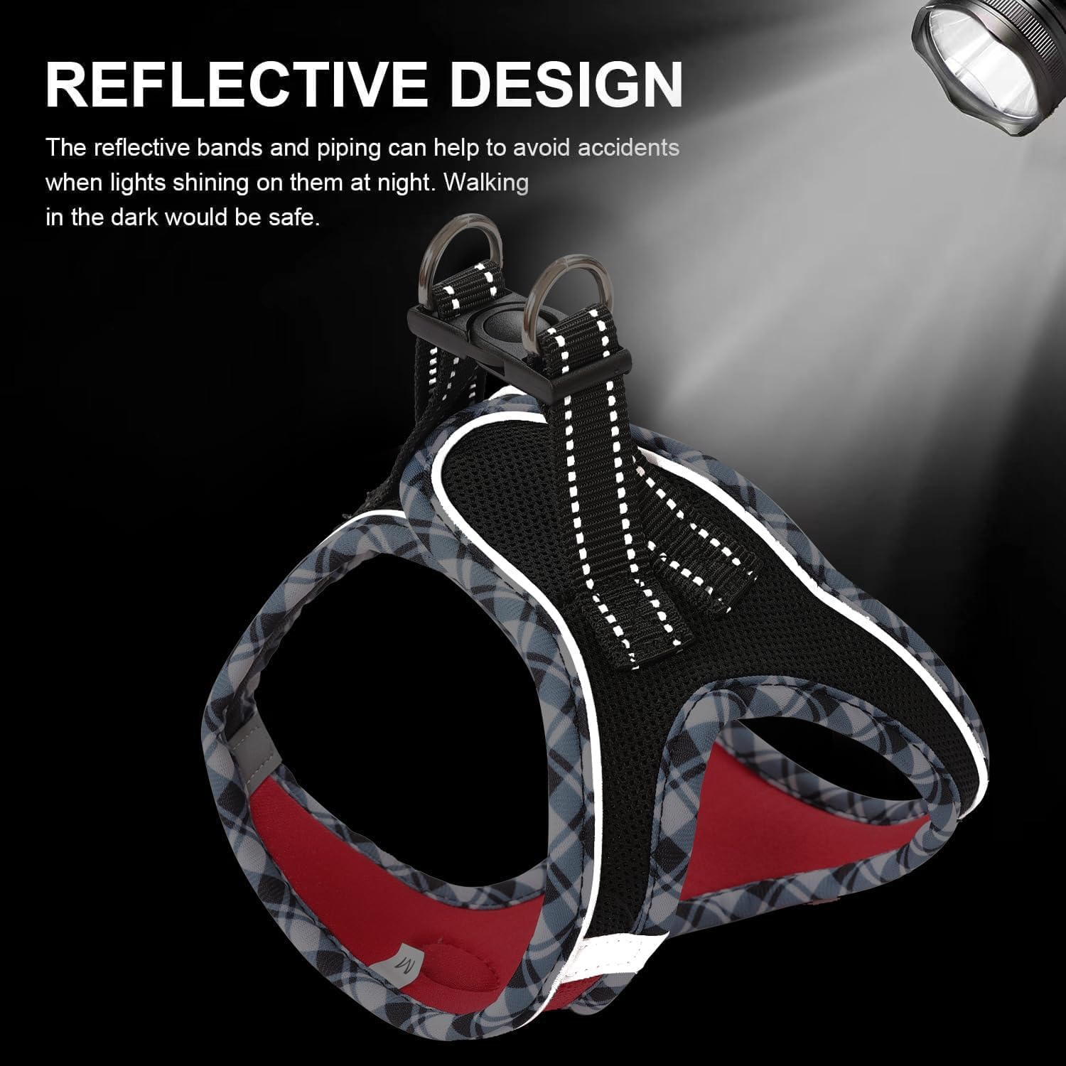 Hipubby arnés con tiras reflectivas 360 grados para caminatas en poca luz.