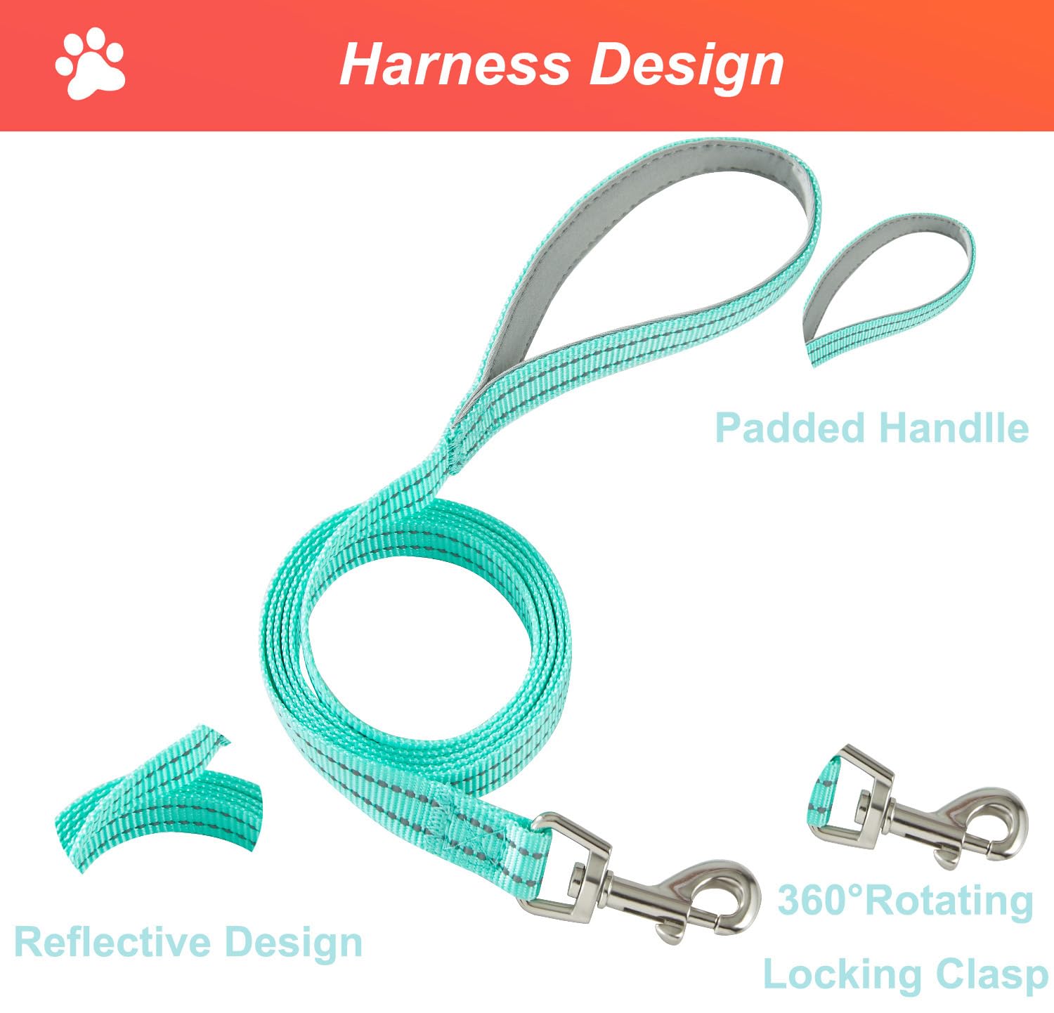 Hipubby conjunto arnés y correa para mascotas pequeñas, ideal para uso diario.