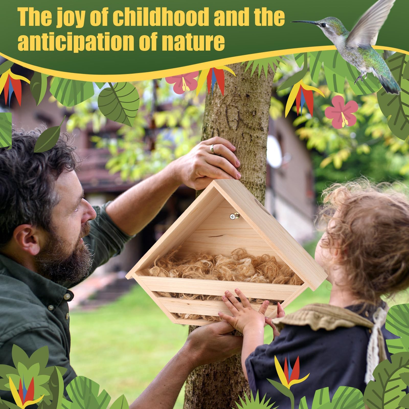 HIYZI nido-paloma para exteriores, madera duradera para jardines.