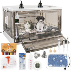 HKDQ Puppy Incubator interior para vigilar cachorros y gatitos con comodidad.