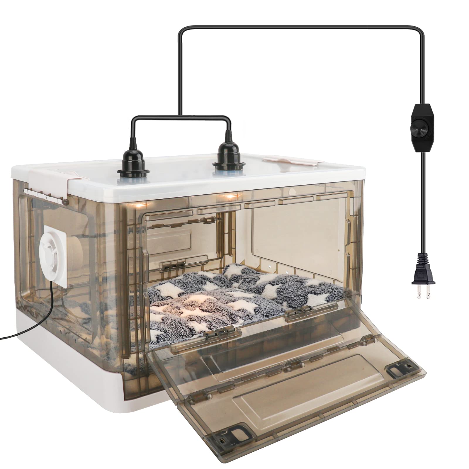 HKDQ Puppy Incubator lámpara solar integrada proporciona calor suave para recién nacidos.