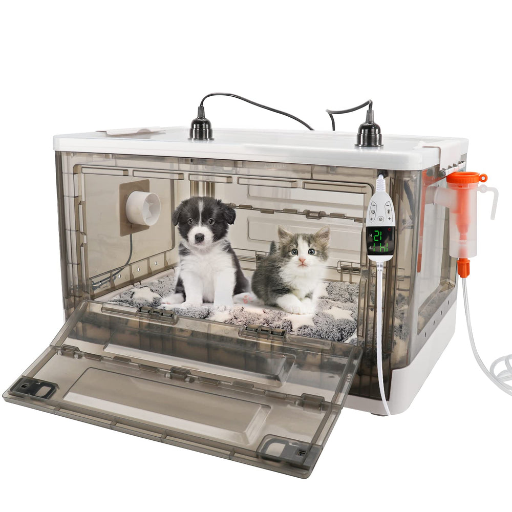 HKDQ Puppy Incubator panel de control facilita ajustar temperatura y humedad.