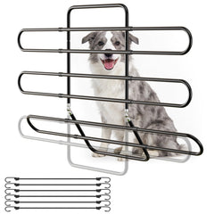 Hlplenn barrera para perros ajustable en metal, vista frontal segura para el coche.