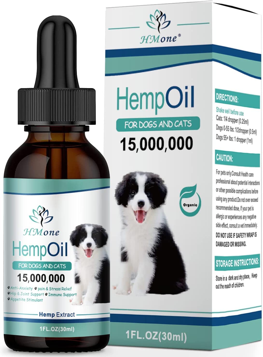 HMone Aceite para perros y gatos, envase gotero, ayuda a nutrir piel y pelaje.