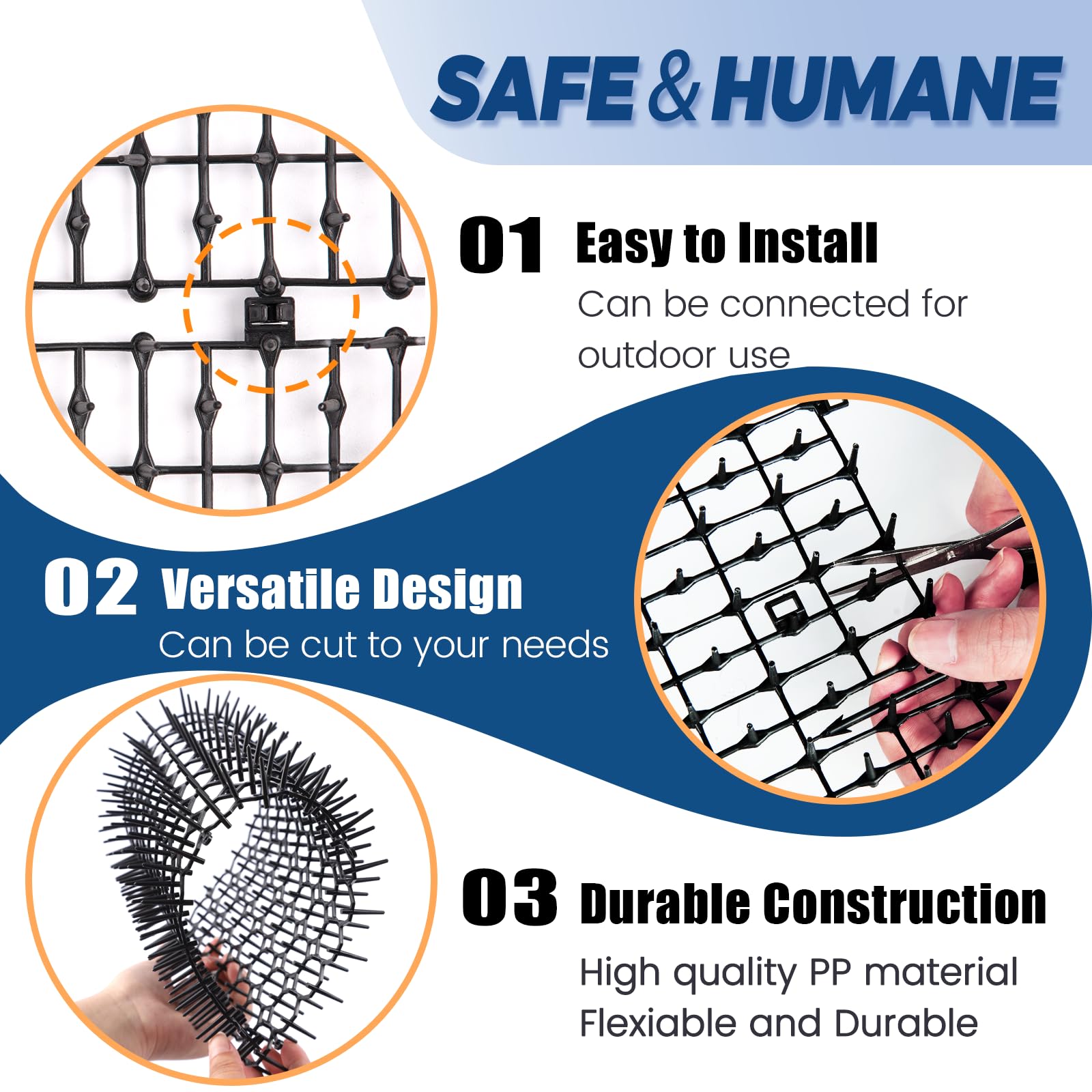 Uso interior y exterior de Hmyomina para evitar que las mascotas entren a áreas sensibles.