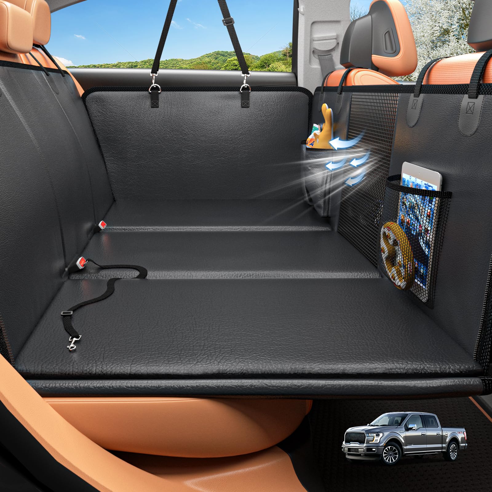 HOB4U extensor de asiento trasero para perros con fondo duro, mejor movimiento
