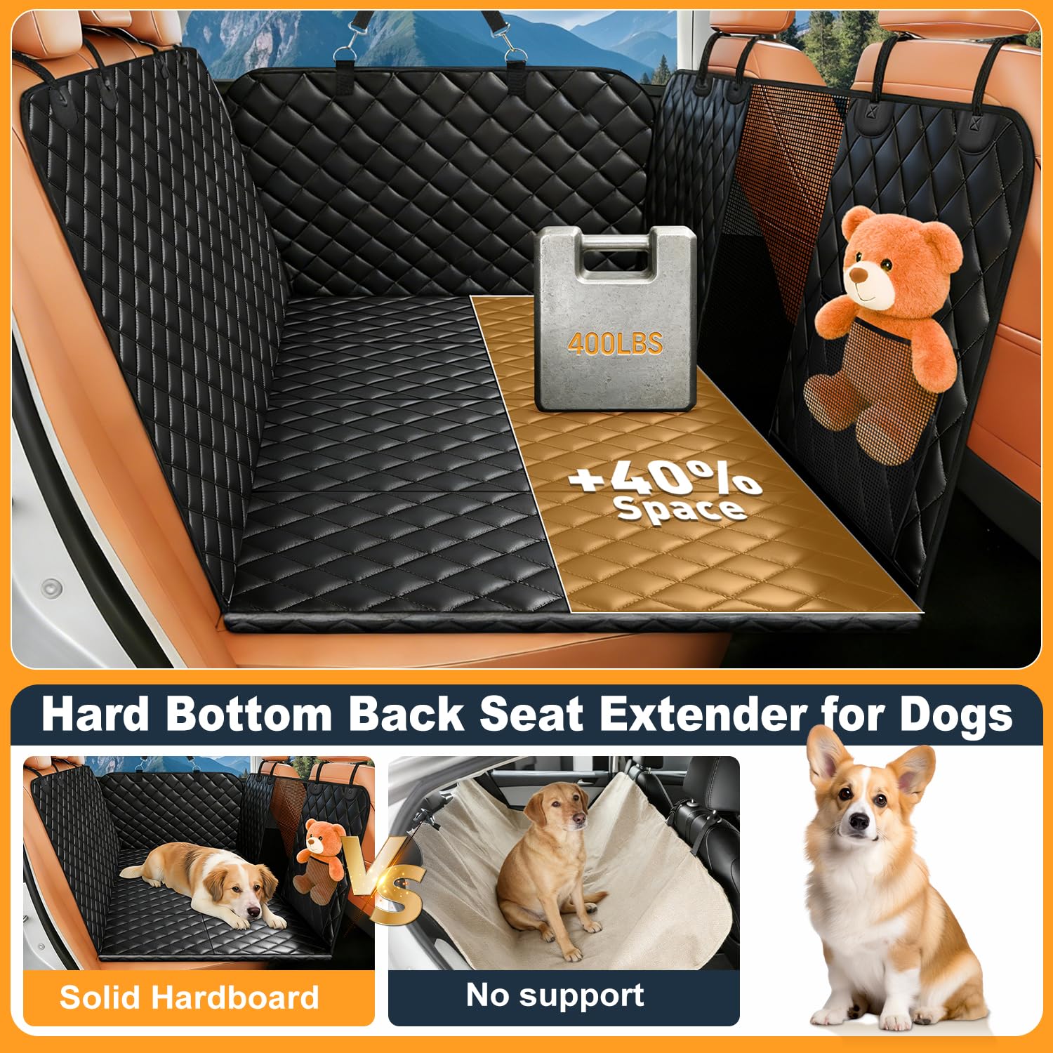 HOB4U hamaca para perros en coche, protección impermeable y fácil limpieza