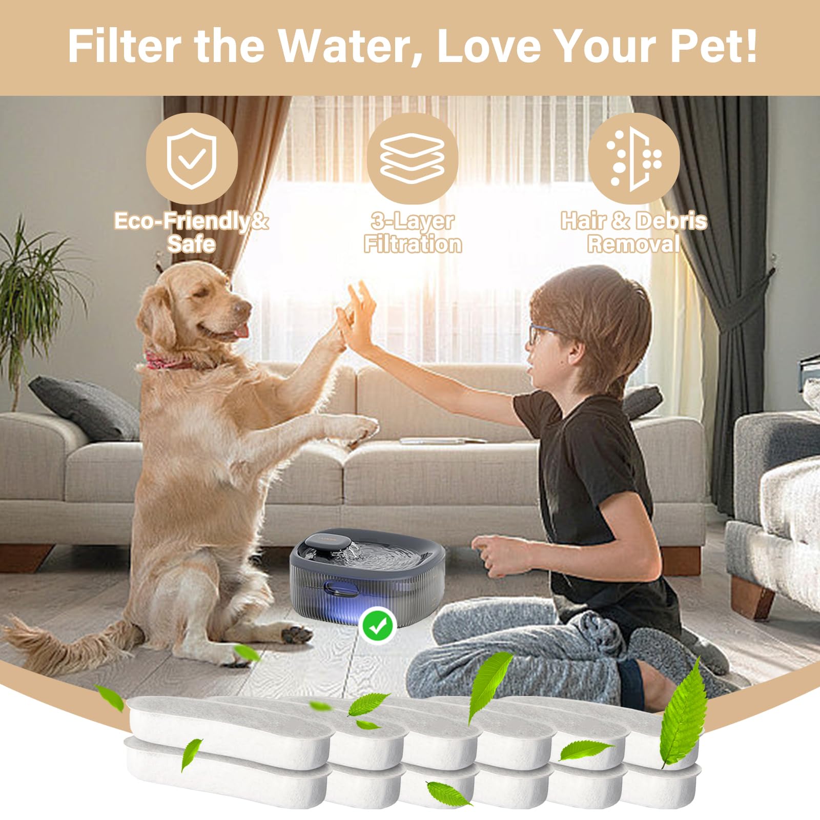 HOETEK paquete de 12 filtros para la fuente WOPET 6L, listos para usar
