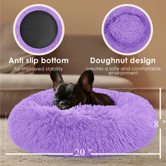 Hoewina cama en dona, detalle felpa, tacto suave para relajarse.