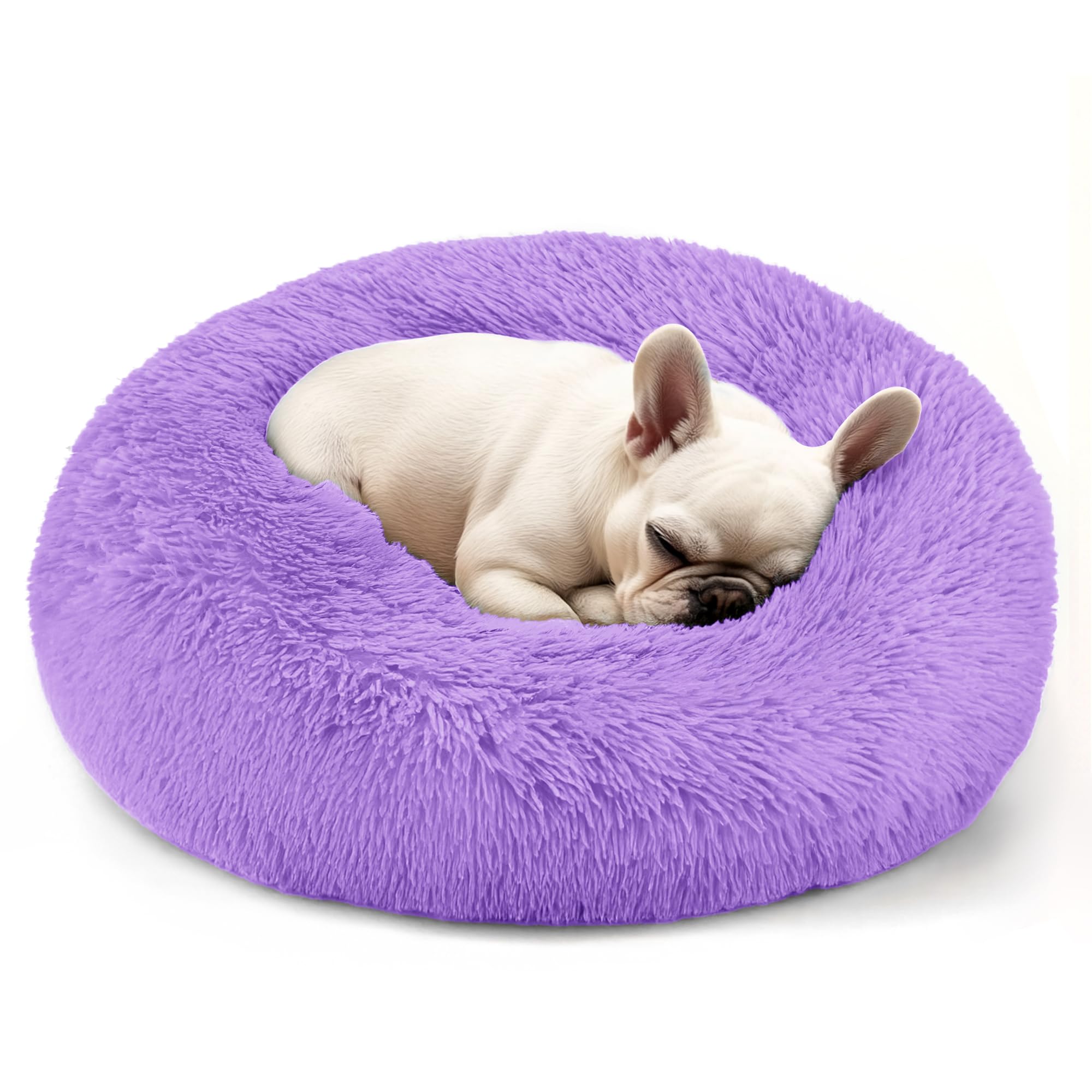 Hoewina cama en dona, frente, con soporte para cabeza y cuello.