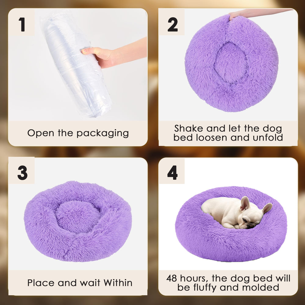 Hoewina cama en dona, lavable a mano para limpieza fácil.
