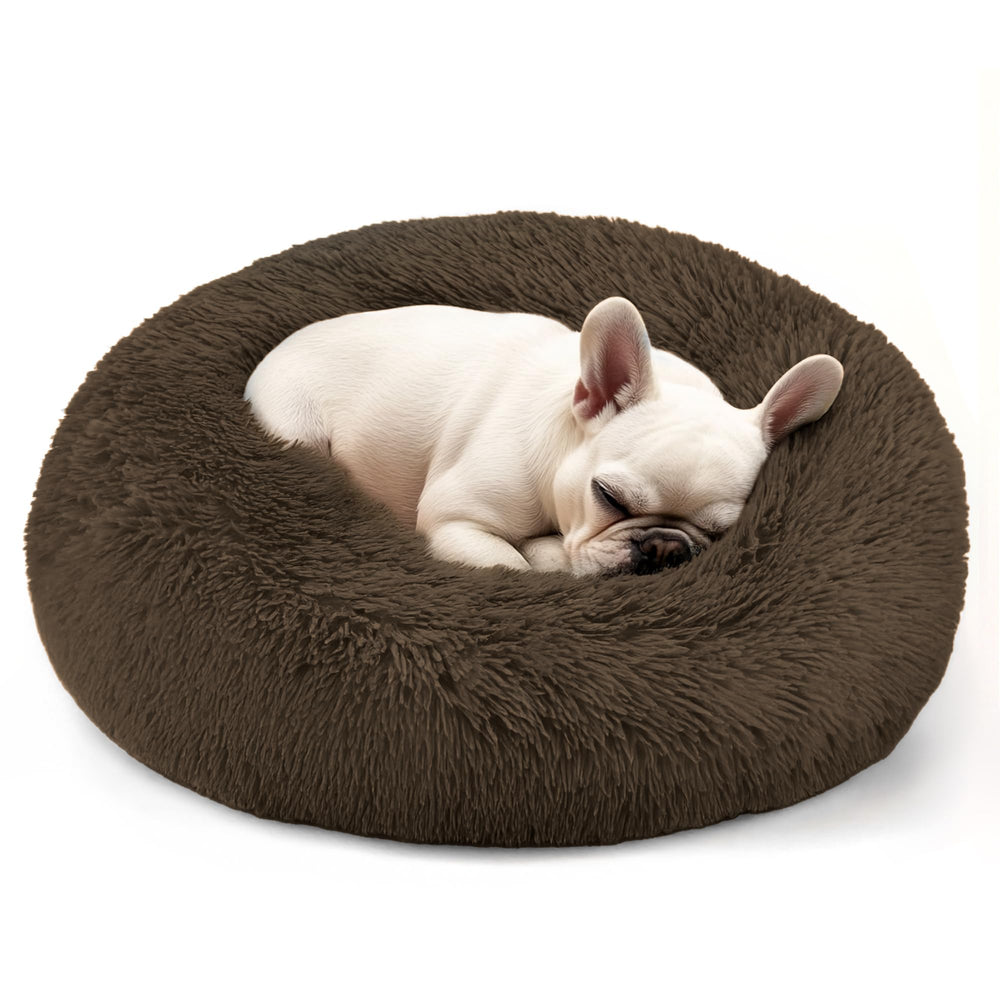 Hoewina cama donut para perros y gatos de 20 pulgadas, refugio cómodo para dormir.