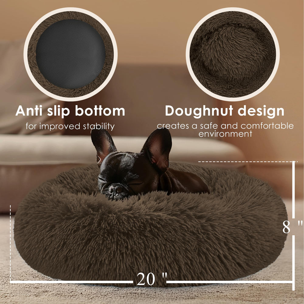 Hoewina cama lavable de peluche, fácil de limpiar para mascotas.