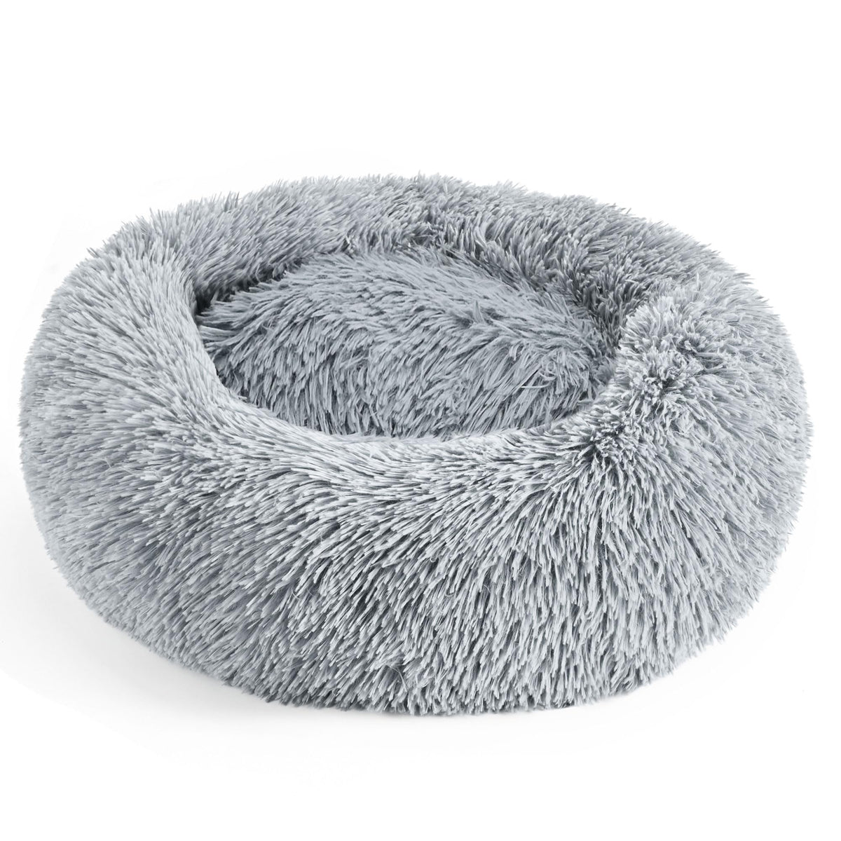 Hoewina cama-perro-donut-grande-gris-claro ofrece apoyo para cabeza y cuello