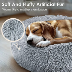 Hoewina cama-perro-donut-lavable-gris-claro facilita la limpieza regular