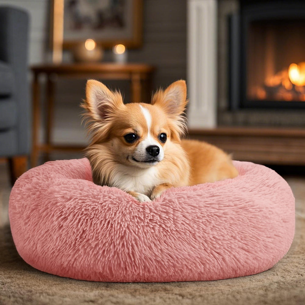 Hoewina cama para perros pequeños con material terciopelo suave para abrazar.