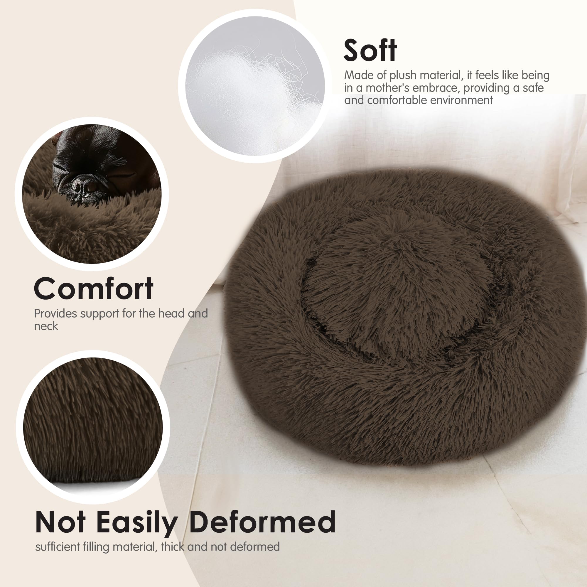 Hoewina cama pequeña relleno de poliéster suave, aporta confort cálido en días fríos.