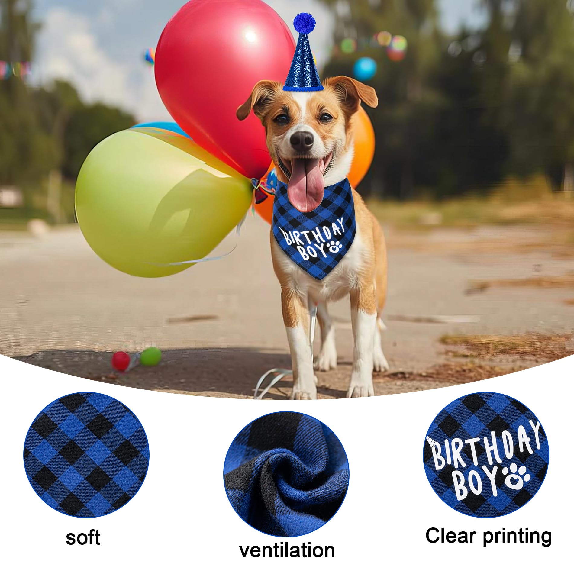 Hoewina bandana de algodón para perro, suave y fácil de adaptar.