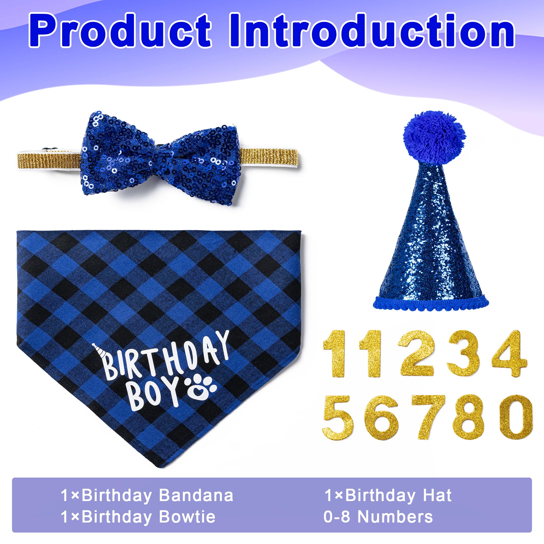Hoewina bandana de cumpleaños para perro, suave y cómoda para fiestas.