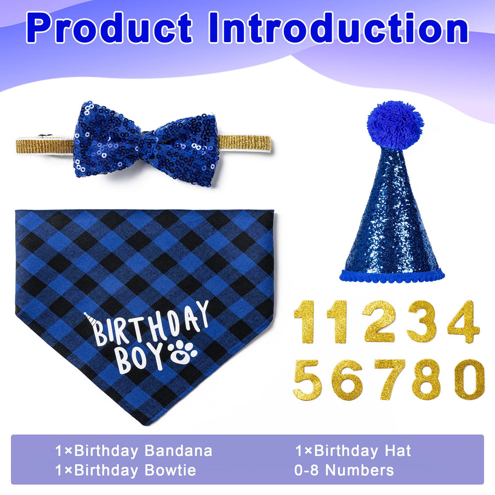 Hoewina bandana de cumpleaños para perro, suave y cómoda para fiestas.