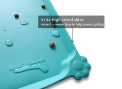 Alfombrilla impermeable para comida de perros y gatos Hoki Found, fácil limpieza