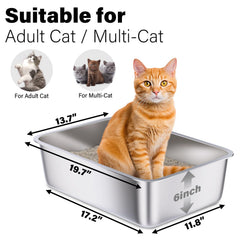 Holintan bandeja para gatos, interior amplio, espacio cómodo para la arena.