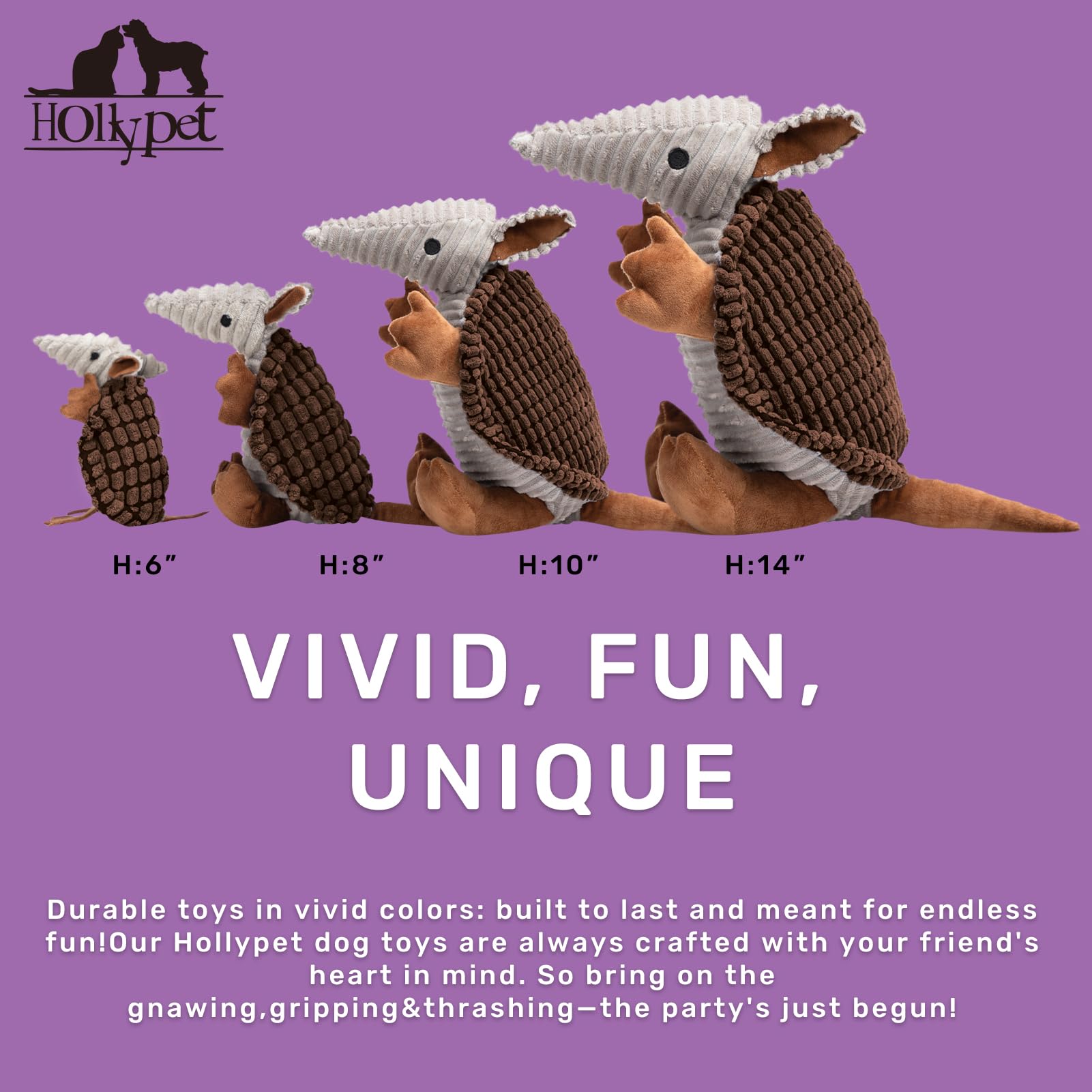 Armadillo Hollypet con diseño llamativo y colores variados para mascotas