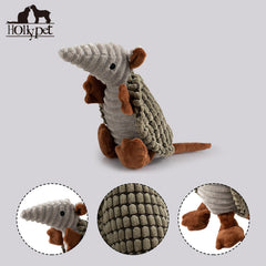 Hollypet Armadillo peluche con textura para masajear las encias durante el juego.
