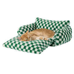 Sofá ortopédico Hollypet para gatos ofrece soporte suave.