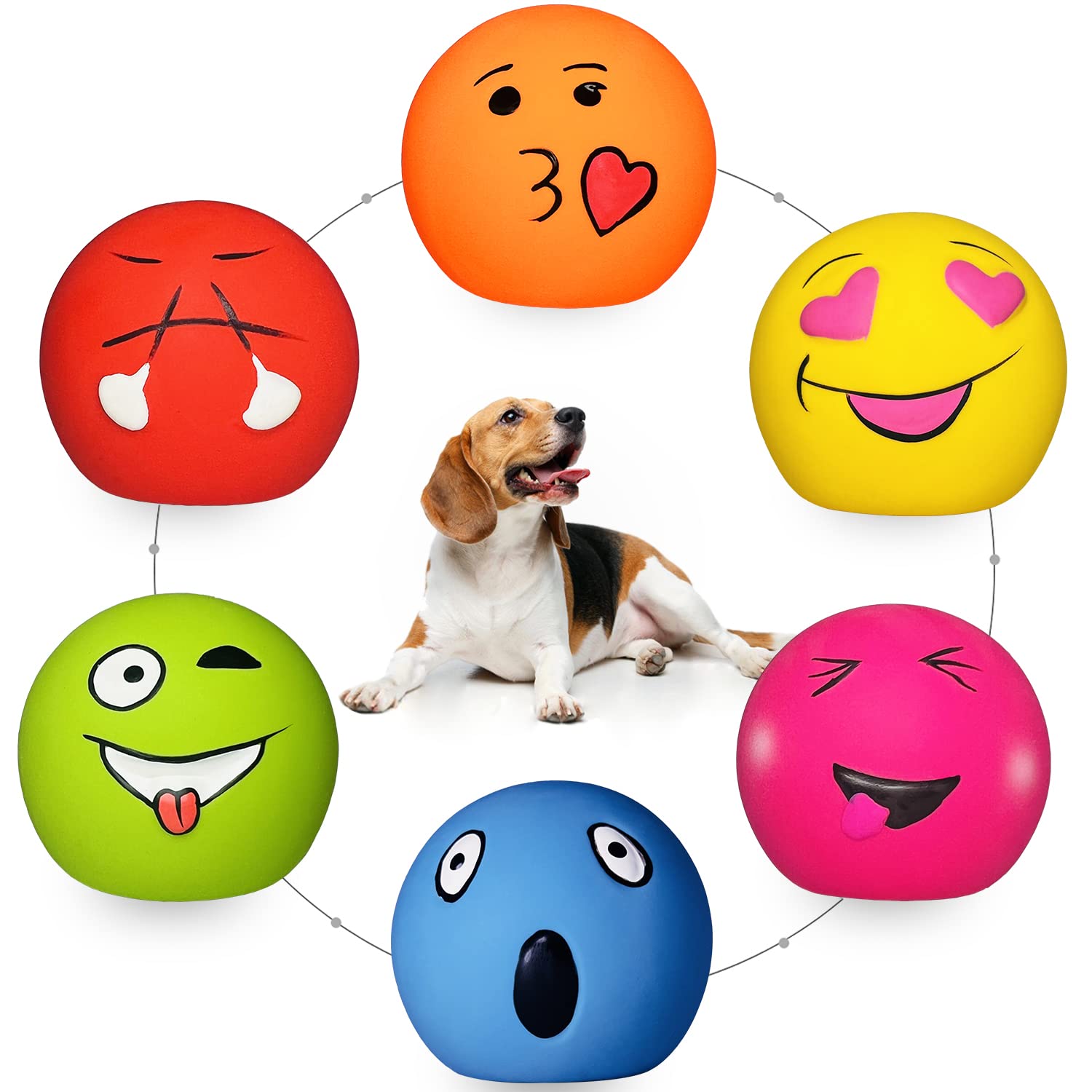 HOLYSTEED bola latex con sonido para perros medianos, ideal para juego interactivo.